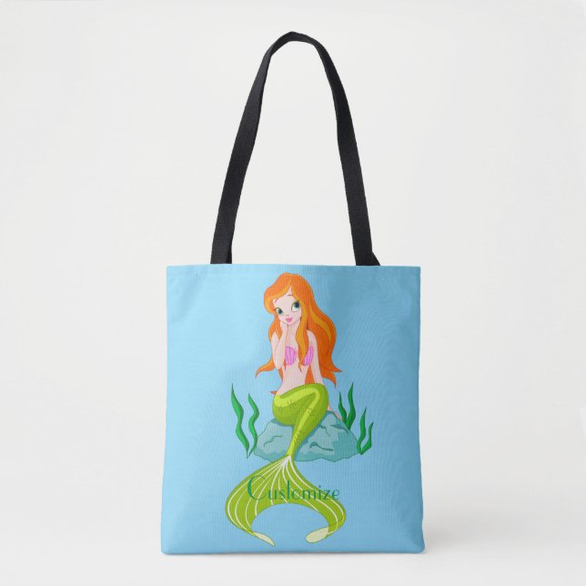 Cute Redheaded Mermaid Thunder_Cove Tote Bag (Front)