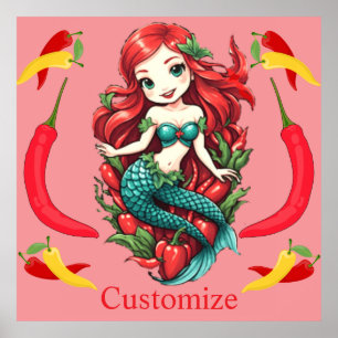 Cute Redheaded Two-tail Mermaid Thunder_Cove Poster