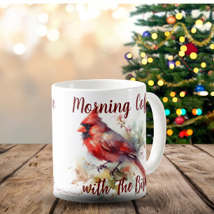 Cute Reds Morning Coffee with the Birds Coffee Mug