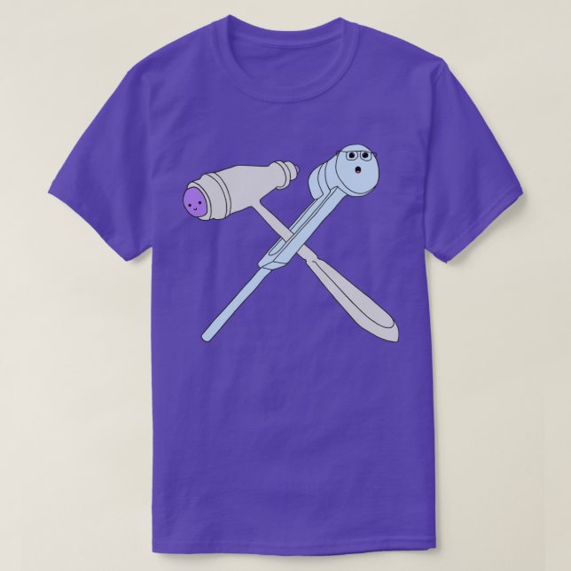 Cute Reflex Hammer and Tuning Fork T-Shirt (Design Front)