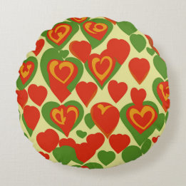 Cute Reggae Mini Hearts Pattern Round Cushion