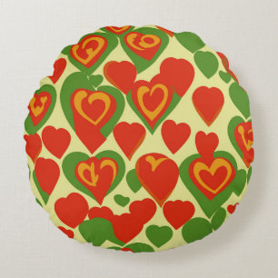 Cute Reggae Mini Hearts Pattern Round Cushion