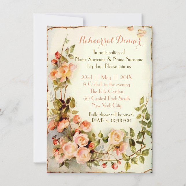 Cute rehearsal dinner invitation (Front)