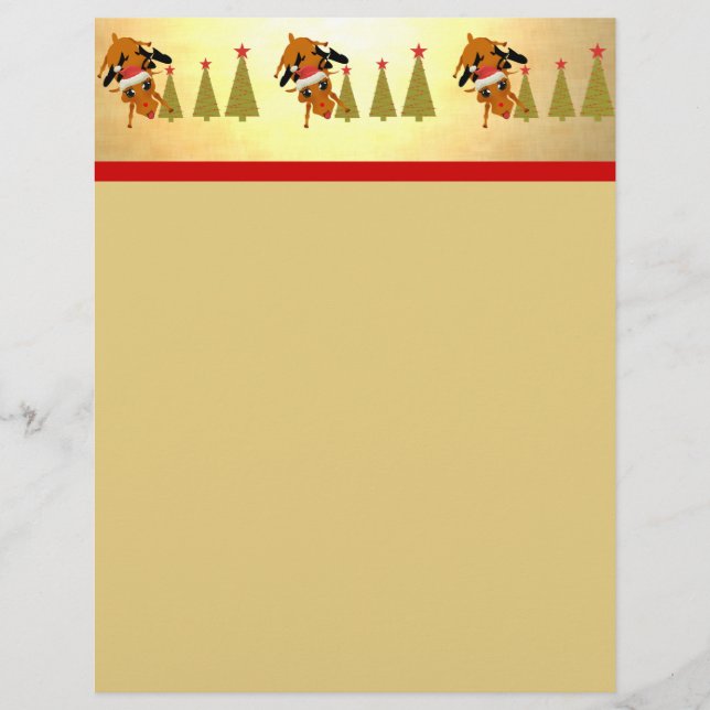 Cute Reindeer and Christmas Trees (Front)