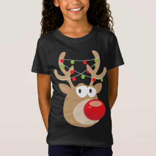 Cute Reindeer Boy Girl Christmas Design T-Shirt