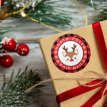 Cute Reindeer Buffalo Check North Pole Air Mail