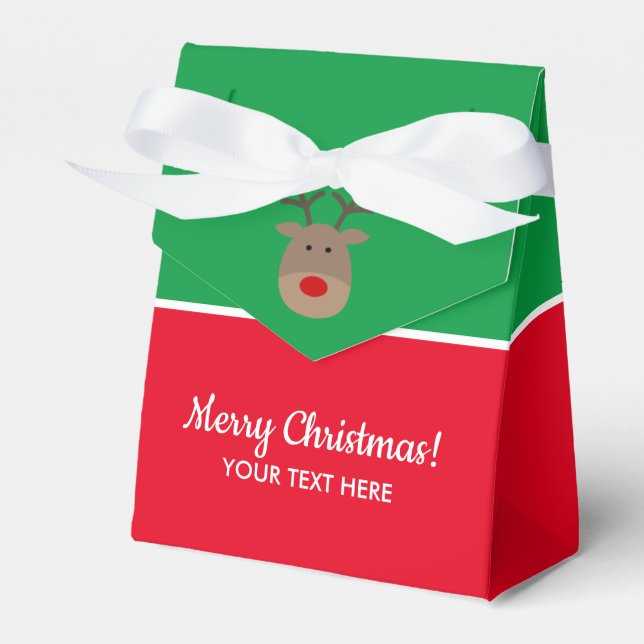 Cute reindeer cartoon custom bulk Christmas party Favour Box (Front Side)