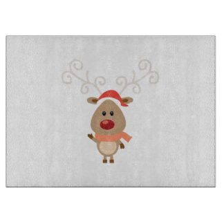 Cute reindeer cartoon cutting board