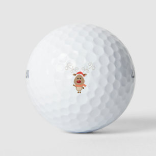 Cute reindeer cartoon golf balls