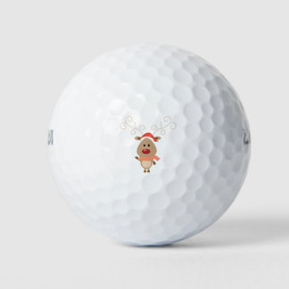 Cute reindeer cartoon golf balls