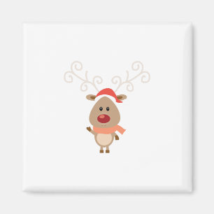 Cute reindeer cartoon magnet