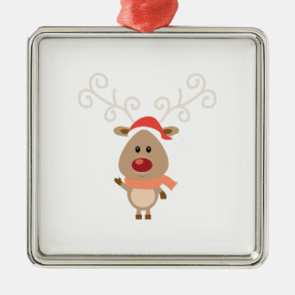 Cute reindeer cartoon metal tree decoration
