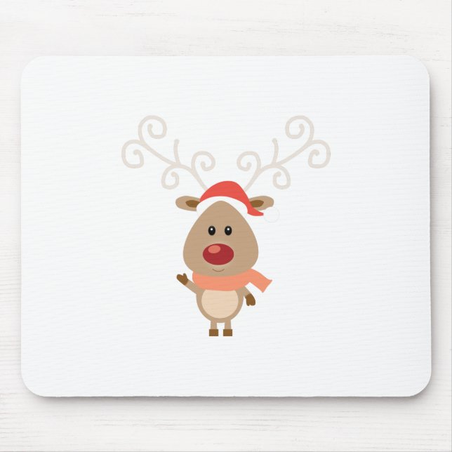Cute reindeer cartoon mouse mat (Front)