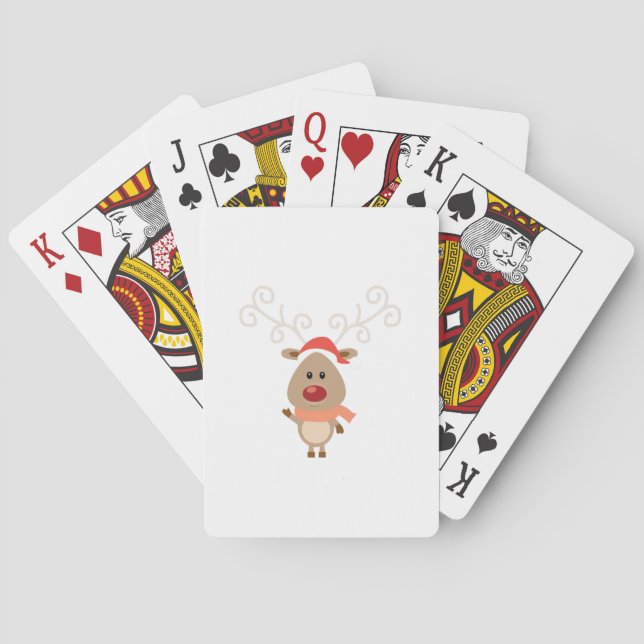 Cute reindeer cartoon playing cards (Back)
