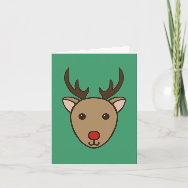 Cute Reindeer Christmas Card (Front)