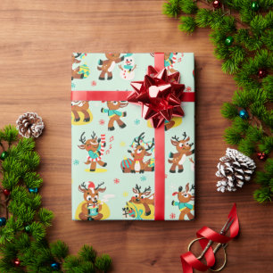 Cute Reindeer Christmas Design Wrapping Paper