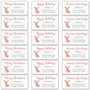 Cute Reindeer Christmas Holiday Address Labels