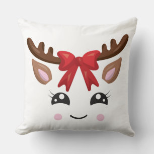 Cute Reindeer Christmas Pillow