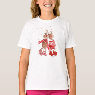 Cute Reindeer Christmas Sweatshirt – Cozy 3D T-Shirt