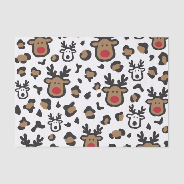 Cute reindeer Christmas Tissue Paper (Front)