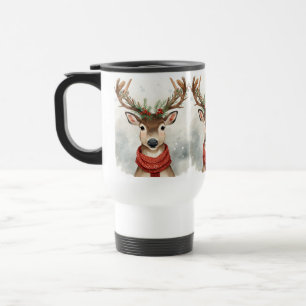 Cute Reindeer Christmas Travel Mug For Cozy Winter