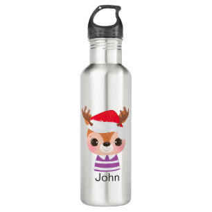 Cute Reindeer Christmas Winter Animal 710 Ml Water Bottle