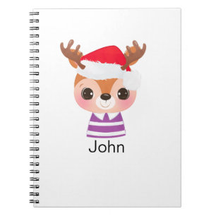 Cute Reindeer Christmas Winter Animal Notebook