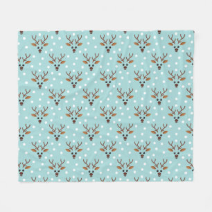 Cute reindeer Christmas winter pattern Fleece Blanket