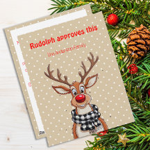 Cute reindeer christmas wish beige Postcard