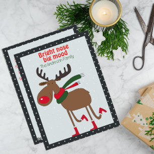 Cute reindeer christmas wish beige retro Postcard
