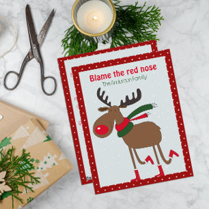 Cute reindeer christmas wish beige retro Postcard