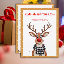Cute reindeer christmas wish beige retro Postcard