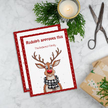Cute reindeer christmas wish red retro Postcard
