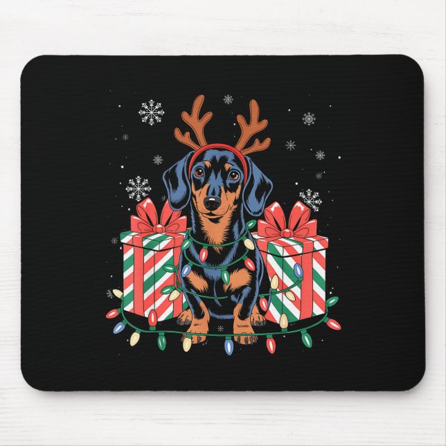 Cute Reindeer Dachshund Christmas For Women Men Do Mouse Mat (Front)