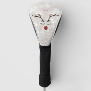 Cute Reindeer Face,Bokeh    Golf Head Cover
