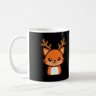 Cute Reindeer Fox Christmas Coffee Mug