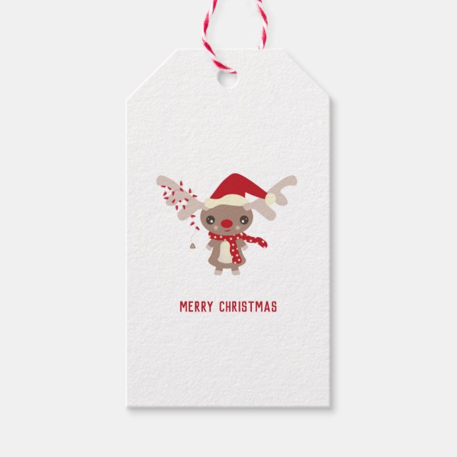 Cute Reindeer  Gift Tags (Front)