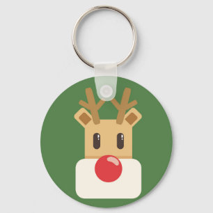 Cute Reindeer Head Cartoon Key Ring
