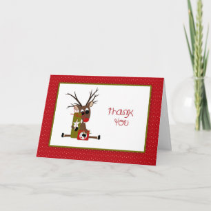 Cute Reindeer Holiday Gift Thank You