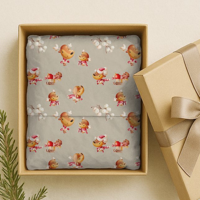 Cute Reindeer Holiday Tissue Paper (Creator Uploaded)