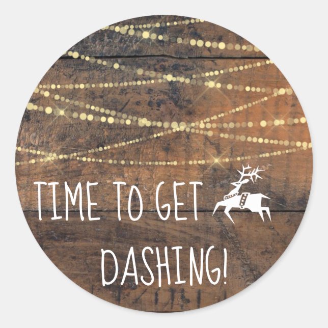 Cute Reindeer Icon Time to Get Dashing Christmas Classic Round Sticker (Front)