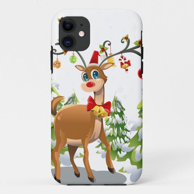 Cute Reindeer in the Snow Case-Mate iPhone Case (Back)