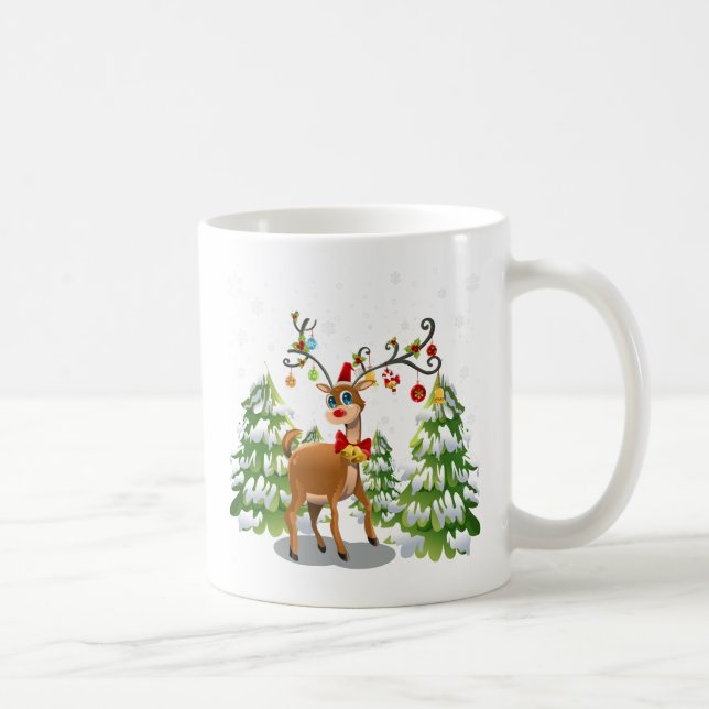 Cute Reindeer in the Snow Coffee Mug (Right)