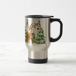Cute Reindeer in the Snow Travel Mug