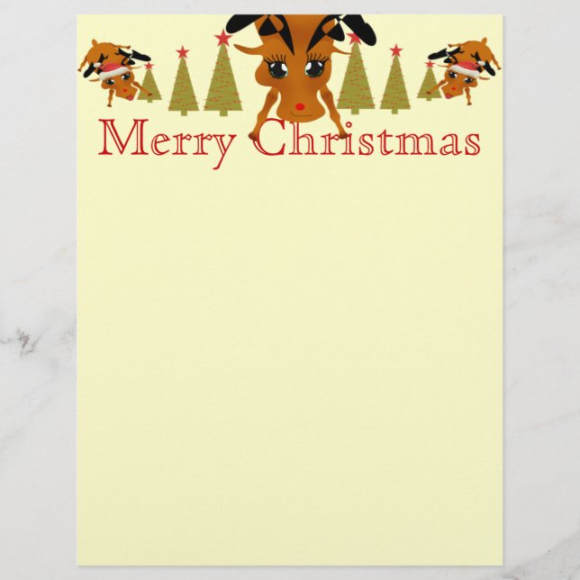 Cute Reindeer LetterHead (Front)