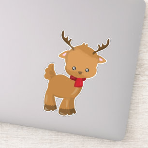 Cute Reindeer, Little Reindeer, Scarf, Antlers