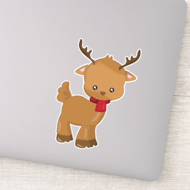 Cute Reindeer, Little Reindeer, Scarf, Antlers (Detail)