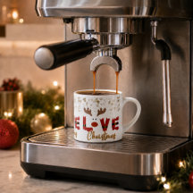 Cute Reindeer LOVE Christmas Espresso Cup