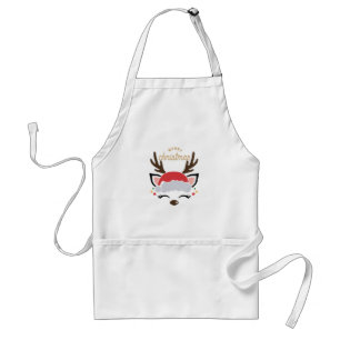 Cute Reindeer - Merry Christmas Adult Apron