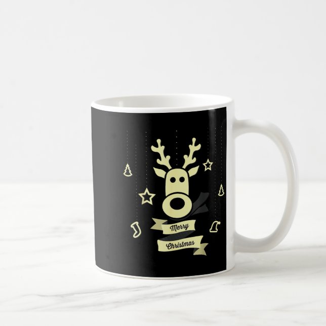 Cute Reindeer Merry Christmas  Coffee Mug (Right)